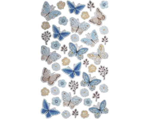 Autocollants décoratifs avec des papillons, des fleurs et des feuilles