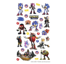 Planche d'autocollants Sonic Prime avec différents personnages et logos