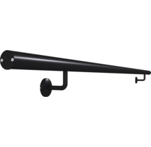 Schwarzer Handlauf mit Wandhalterungen