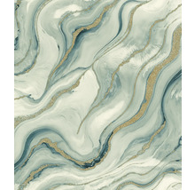 Papier peint avec structure en marbre et accents dorés
