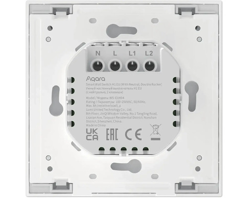 Aqara Interrupteur mural H1 EU arrière avec informations sur le modèle, l'évaluation et le fabricant