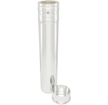 Élément de cheminée en acier inoxydable avec orifice de visite et extrémité