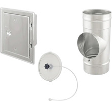 Reinigungstür, Zugregler und T-Stück aus Metall für Ofenrohre