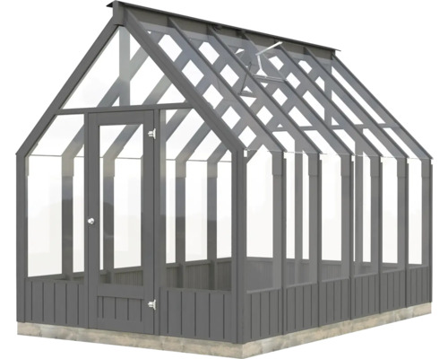 Gewächshaus mit Glas und Tür