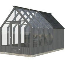 Gewächshaus mit Glasfenstern und Dach