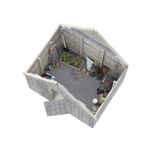 Gartenschuppen mit Gartengeräten und Zubehör