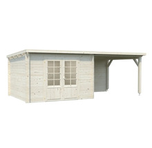 Holzgartenhaus mit Doppeltür und Vordach