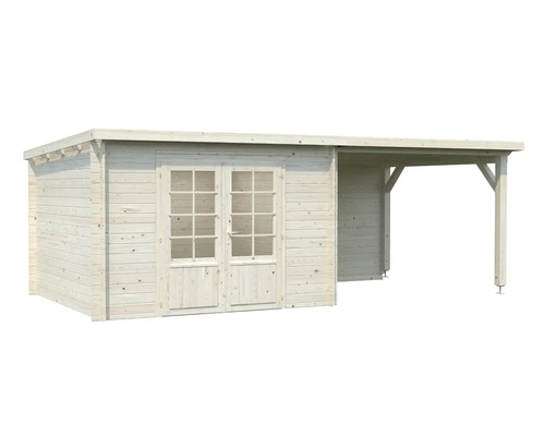 Holzgartenhaus mit Doppeltür und Vordach