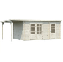 Maison de jardin en bois avec double porte et auvent