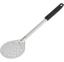 Spatule à pizza en métal avec fentes et manche noir