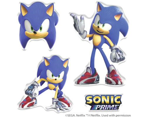 Ensemble d'autocollants Sonic Prime avec trois motifs