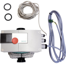 Wilo Logo, Stellmotor mit Kabeln und Dichtungsringen