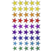 Autocollants étoiles multicolores avec bordure argentée
