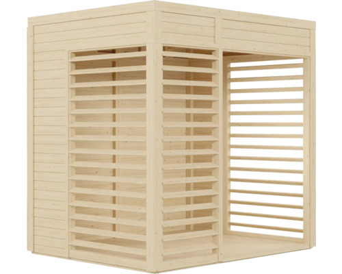 Abri de jardin en bois avec parois à lamelles