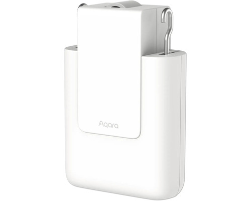 Logo Aqara sur une serrure de porte électronique avec crochet