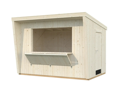 Kiosque de jardin en bois avec fenêtre et porte