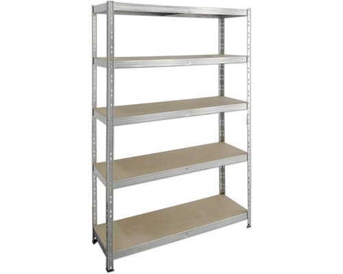 Étagère métallique avec cinq tablettes pour le stockage