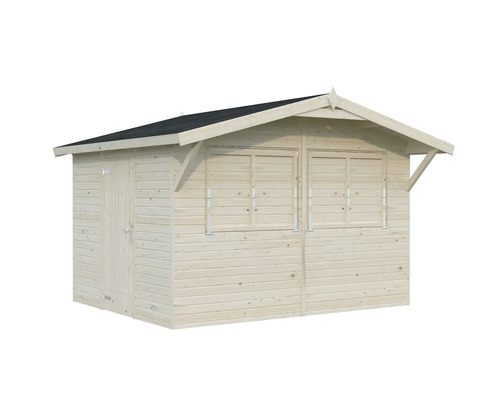 Abri de jardin en bois avec porte et fenêtres