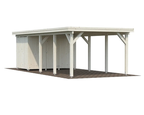 Carport en bois avec local de rangement pour l'extérieur