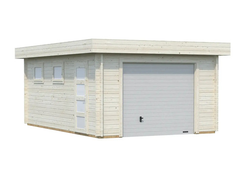 Garage en bois avec porte sectionnelle