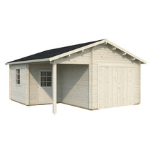 Garage en bois avec annexe et double porte