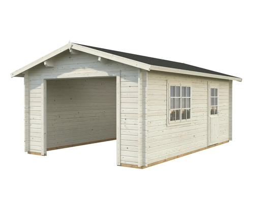 Garage en bois avec fenêtre et porte