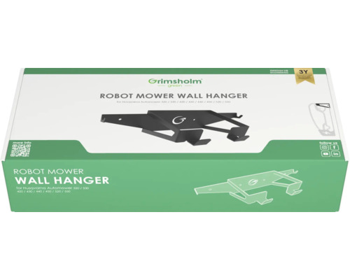 Support mural pour tondeuse robot Husqvarna Automower 320/330/420/430/440/450/520/550 Emballage du support mural pour robot tondeuse Grimsholm