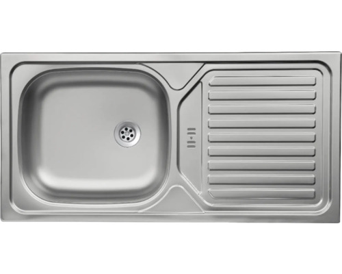 Spüle aus Edelstahl mit Abtropffläche