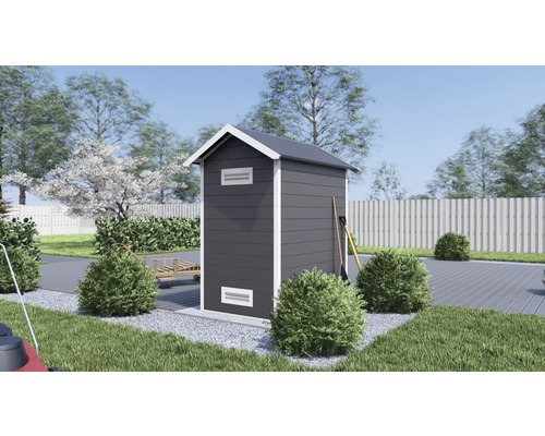 Gartenschrank im Garten mit Bäumen