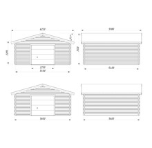 Dessin technique d'un garage avec indication des dimensions