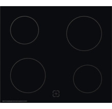 Plaque de cuisson noire avec quatre zones de cuisson