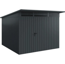 Abri de jardin en métal avec double porte et lanterneau