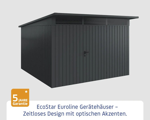EcoStar Euroline Gerätehaus mit fünf Jahren Garantie