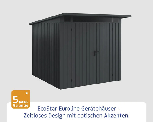 EcoStar Euroline Gerätehaus mit Flachdach und Tür