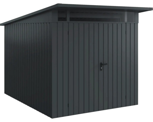 Gartenschrank aus Metall mit Flachdach und einer Tür