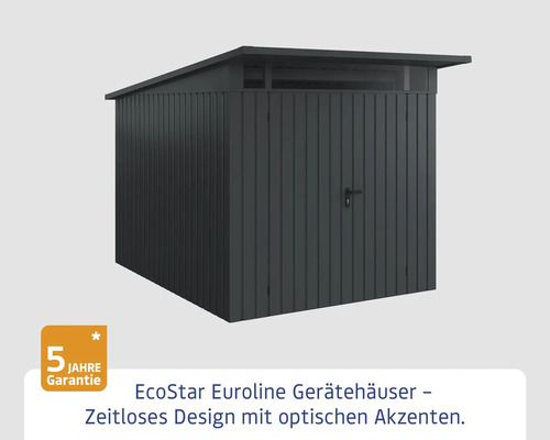 EcoStar Euroline Gerätehaus mit Pultdach und Tür