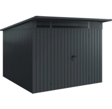 Abri de jardin en métal avec double porte et lucarne