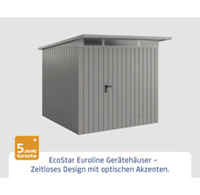 Abri de jardin en métal avec toit plat et porte