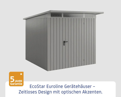 Abri de jardin en métal avec toit plat et porte