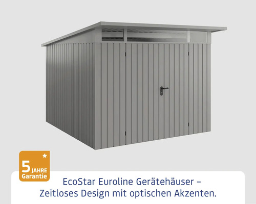 Abri de jardin EcoStar Euroline avec cinq ans de garantie
