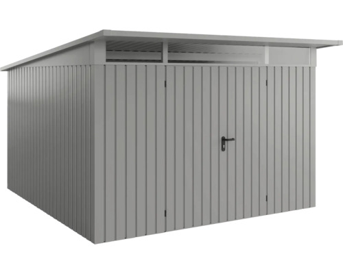 Abri de jardin en métal avec toit plat et double porte