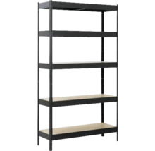 Étagère robuste à cinq niveaux en métal et bois