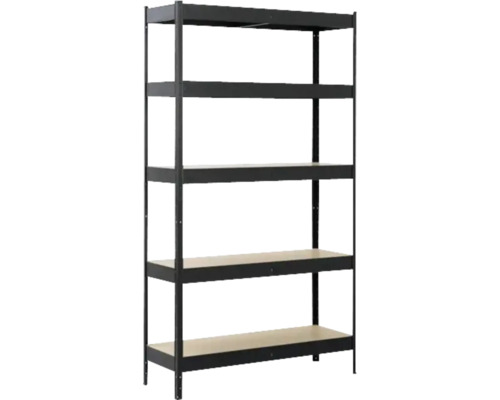 Étagère robuste à cinq niveaux en métal et bois