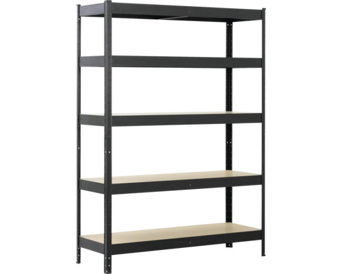 Schwarzes Regal mit fünf Ablageflächen