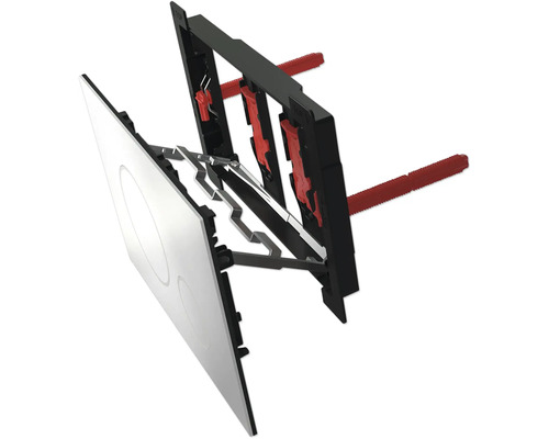 Réservoir de chasse d'eau apparent avec plaque de commande et matériel de fixation pour montage mural