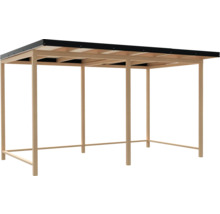 Holzcarport mit schwarzem Dach