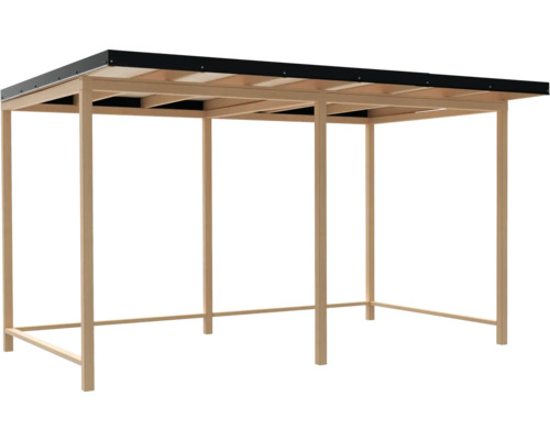 Unterstand Basic 380 381 x 240 cm natur Holzcarport mit schwarzem Dach
