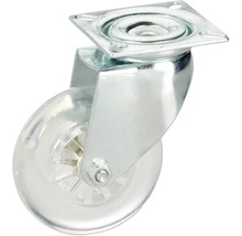 Lenkrolle mit transparenter Rolle und Metallgehäuse