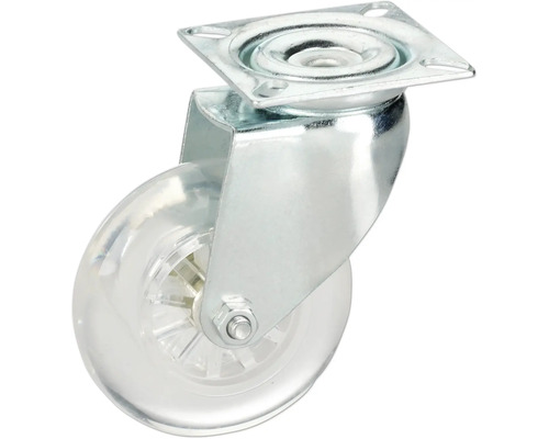 Lenkrolle mit transparenter Rolle und Metallgehäuse