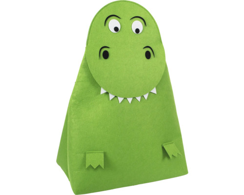 Panier à jouets vert en forme de dinosaure